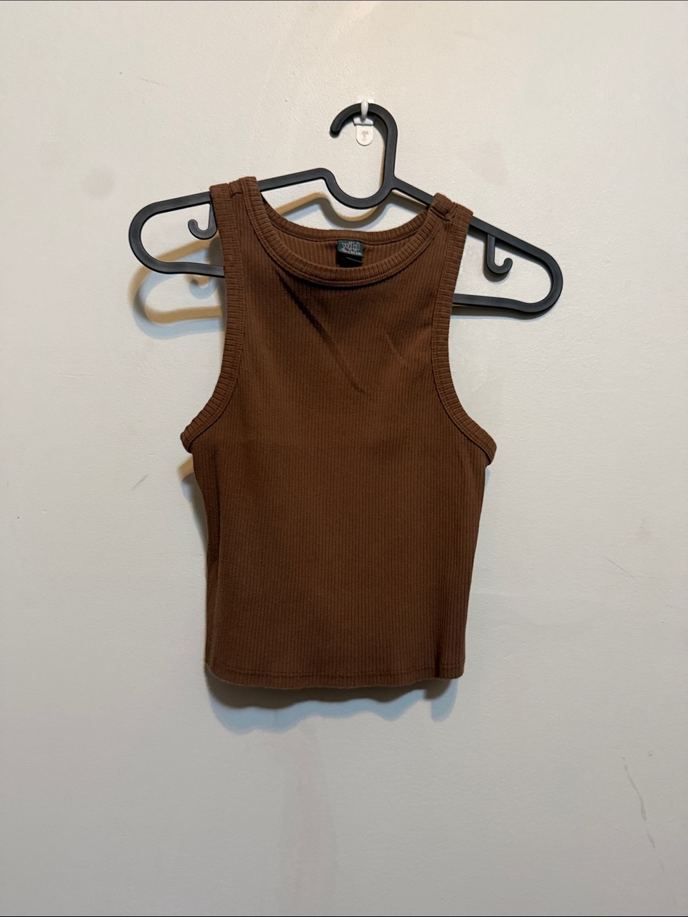 wild fable Brown Ribbed Cropped Tank MEDIUM